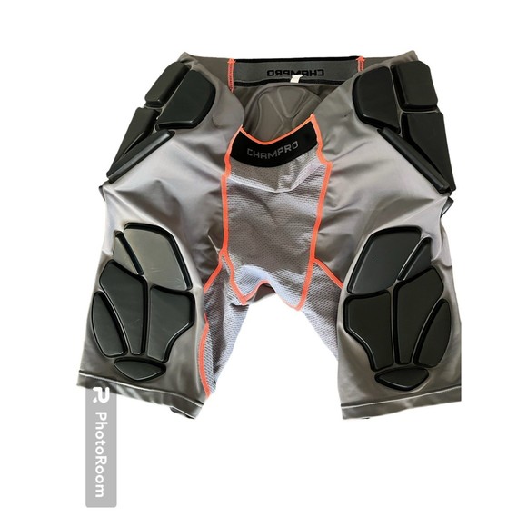Champro Padded Men’s Athletic Shorts Compression Large Gray/Black/Orange - Picture 1 of 7